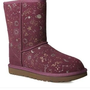 UGG Classic Zodiac Short Suede Boot Black 6 grape 7 cy